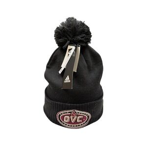 Adidas Beanie Unisex Black Ohio Valley Conference OVC Cuffed Pom OSFM